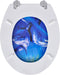 vidaXL - Toiletbrillen - met - deksel - 2 - st - dolfijn - MDF
