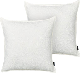SENECIA - Sierkussen set van 2 - Off-white - Teddystof