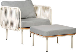 SENISE - Tuinstoel met ottomaan - Grijs - Aluminium