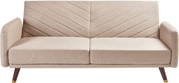 SENJA - Slaapbank 3-zits - Lichtbruin - Kunstlinnen