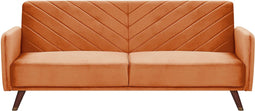 SENJA - Slaapbank 3-zits - Oranje - Fluweel