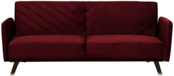 SENJA - Slaapbank 3-zits - Rood - Fluweel