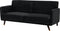 SENJA - Slaapbank 3-zits - Zwart - Fluweel