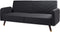 SENJA - Slaapbank 3-zits - Zwart - Kunstlinnen