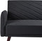 SENJA - Slaapbank 3-zits - Zwart - Kunstlinnen