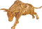 SenS-Line - Decoratief Standbeeld Bull - Teakhout - Bruin