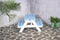 SenS-Line - Kindertafel Mickey Blauw/Wit - Picknicktafel Voor buiten - FSC 100 % Grenenhout- L 90 x B 90 x H 55 cm
