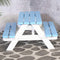 SenS-Line - Kindertafel Mickey Blauw/Wit - Picknicktafel Voor buiten - FSC 100 % Grenenhout- L 90 x B 90 x H 55 cm