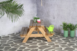 SenS-Line - Kindertafel Naturel - Picknicktafel Voor buiten - FSC 100 % Grenenhout - L 90 x B 90 x H 55 cm