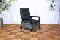 Sens-Line - Princess Luxury lounge stoel verstelbaar - Wicker - Grijs