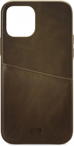 Senza Desire Cardslot Echt Leer Bookcase voor de iPhone 12 (Pro) - Burned Olive