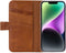 Senza Desire Leather Wallet Apple iPhone 14 Burned Cognac
