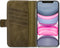 Senza Desire Leren Bookcase Hoesje - Geschikt voor iPhone 11 Pro - Burned Olive