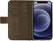 Senza Desire Leren Bookcase Hoesje - Geschikt voor iPhone 12 Mini - Burned Olive