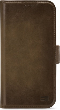 Senza Desire Leren Bookcase Hoesje - Geschikt voor iPhone 12 (Pro) - Burned Olive
