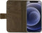 Senza Desire Leren Bookcase Hoesje - Geschikt voor iPhone 12 (Pro) - Burned Olive