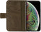 Senza Desire Leren Bookcase Hoesje - Geschikt voor iPhone XS Max - Burned Olive