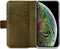 Senza Desire Leren Bookcase Hoesje - Geschikt voor iPhone XS Max - Burned Olive