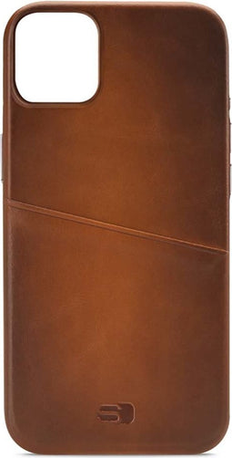 Senza - iPhone 14 Plus Hoesje - Echt Leren Back Case Bruin