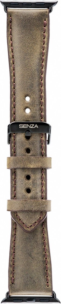 Senza Raw Leren Bandje voor Apple Watch Series 7 (41mm) - Chestnut Brown