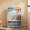 SoBuy KMB34-W - Boekenrek - 1 groot vak 2 boekenvakken 3 opbergdozen - Wit