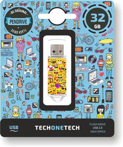 Tech1Tech TEC4501-32 - Usb-stick - 32GB - Multi-color