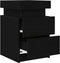 vidaXL - Nachtkastje - met - LED-verlichting - 2 - stuks - Zwart - Eiken - 35x39x55 - cm