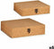 Set decoratieve dozen Bruin Kurk Hout MDF (6 Stuks)