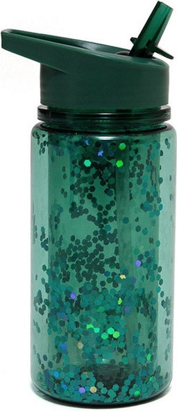 Petit Monkey | Drinkfles Glitter Salie Green