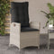 vidaXL - Tuinstoelen - 2 - st - verstelbaar - met - kussens - poly - rattan - lichtgrijs