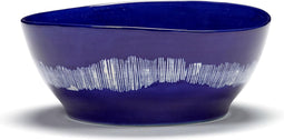 Serax Feast By Ottolenghi Kom Ø18 Dark Blue Stripes White