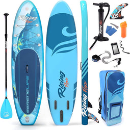 SereneLife Opblaasbaar Stand-Up Paddleboard - Antislip SUP Paddle Board met Peddel, Pomp, Leash en Accessoires - Leuk Opblaasbaar Paddleboard voor Volwassenen en Jeugd