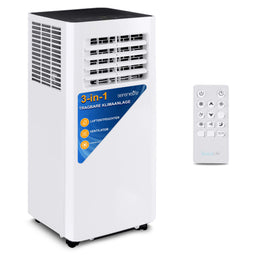 SereneLife SLPAC105WEU mobiele 3-in-1 Airco - 10000 BTU/h - 28m² - A - Ontvochtiging+ventilator - Wit - Airconditioner