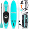 SereneLife SLSUPB105 Free Flow Paddleboard SUP - Stand-Up Paddle-Board Incl accessoires - 10.5ft - Max 125kg - Turquoise