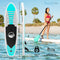 SereneLife SLSUPB105 Free Flow Paddleboard SUP - Stand-Up Paddle-Board Incl accessoires - 10.5ft - Max 125kg - Turquoise