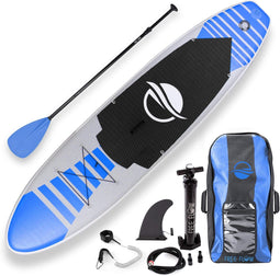 SereneLife SLSUPB125 Free Flow Paddleboard SUP - Stand-Up Paddle-Board Incl accessoires - 10.5ft - Max. 125kg - Blauw