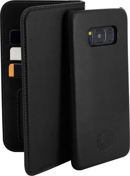 Serenity 2 in 1 Leather Wallet Case Samsung Galaxy S8 Timeless Black