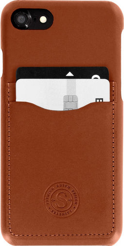 Serenity Dual Pocket Leather Back Cover Apple iPhone SE 2022/SE 2020/8 Cognac Brown