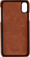 Serenity Dual Pocket Leather Back Cover Apple iPhone X/XS Cognac Brown