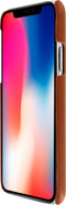 Serenity Dual Pocket Leather Back Cover Apple iPhone X/XS Cognac Brown