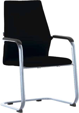 Serie 125 sledestoel, frame chroom, stof zwart