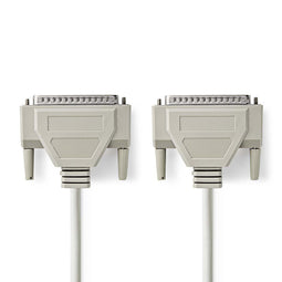 Seriële Kabel | D-SUB 37-Pins Male | D-SUB 37-Pins Male | Vernikkeld | 1.00 m | Rond | PVC | Ivoor |