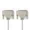 Seriële Kabel | D-SUB 37-Pins Male | D-SUB 37-Pins Male | Vernikkeld | 1.00 m | Rond | PVC | Ivoor |