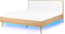 SERRIS - Tweepersoonsbed LED - Wit - 140 x 200 cm - Vezelplaat