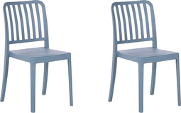 SERSALE - Tuinstoel set van 2 - Blauw - Synthetisch materiaal