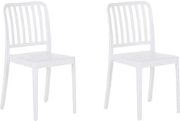 SERSALE - Tuinstoel set van 2 - Wit - Synthetisch materiaal