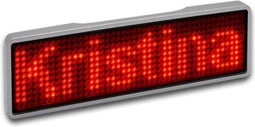 Sertronics LED naamplaatje 9.3x3cm zilveren rand - LED Kleur - Rood