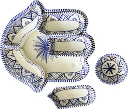 Serveer schaal Khamsa Fatima schaal serveer set zwart-blauw