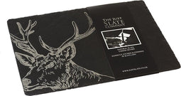 Serveerplank Edelhert - 35x25 - Gegraveerd - Leisteen - Just Slate Company Scotland