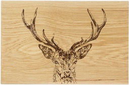 Serveerplank Edelhert (Stag Prince) - 30x20 - Schots Eikenhout - Scottish Made